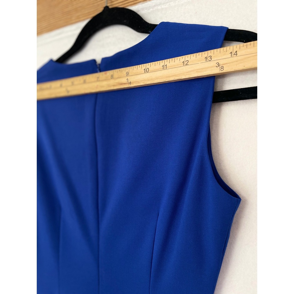 Calvin Klein Sheath Dress Women 2P Royal Blue Pleated Sleeveless Round Neck - Picture 7 of 11